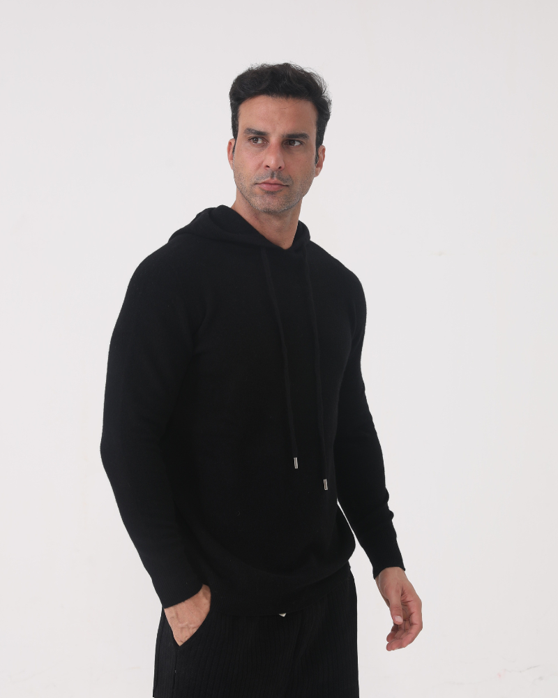 Sudadera con capucha 100% cachemira