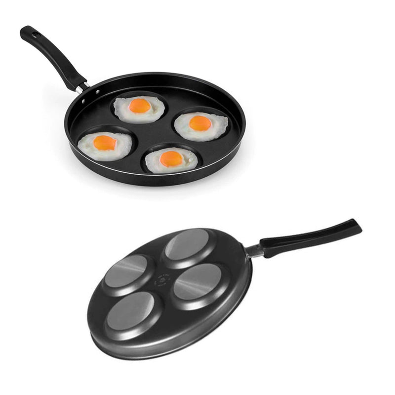 Frigideira Antiaderente 4 em 1 com Divisórias para Fritar Ovos Hamburguer Panqueca, etc.
