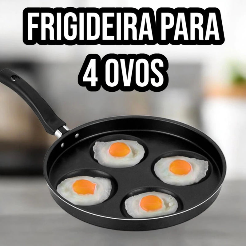 Frigideira Antiaderente 4 em 1 com Divisórias para Fritar Ovos Hamburguer Panqueca, etc.