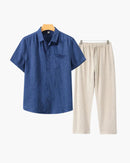 Conjunto de lino Old Money (manga corta)