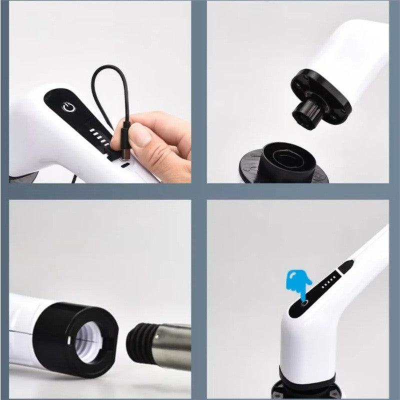 Escova de limpeza elétrica sem fio 9 em 1, esfregão de chuveiro ajustável